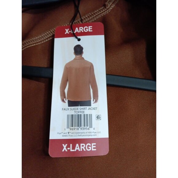 Frye Men's Faux Suede‎ Shirt Jacket, Shacket, SNAP Closure, Toffee Nwt XL - Picture 8 of 11